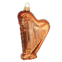 CHRISTBAUMSCHMUCK Harfe Kupferfarbig 10cm (Glas / 1 Stk.) - Kupferfarben, Glas (7/10/10cm)