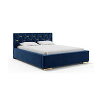BETT VERSAL - Goldfarben/Dunkelblau, Holzwerkstoff (120/200cm) - Meblini