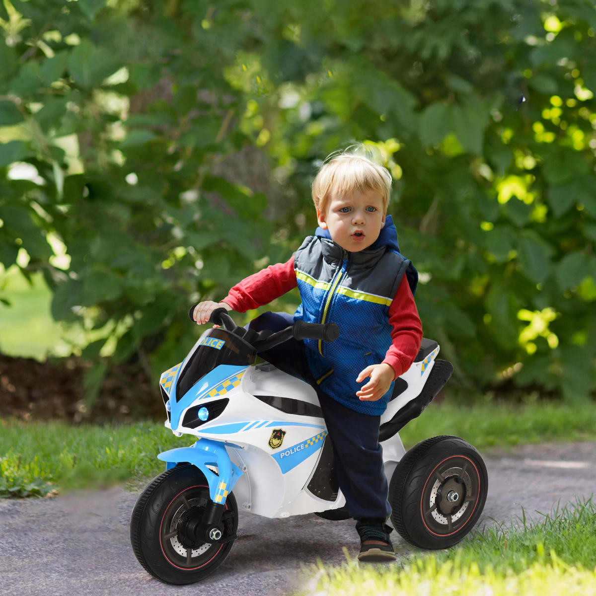 RUTSCHFAHRZEUG DE-16962 Rennmotorrad mit Licht & Sound Blau - Blau, Metall (74/39/48cm) - ComfortXL