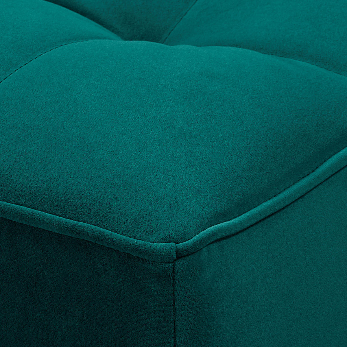 HOCKERBANK - Samt - Petrol, Birkenholz/Textil (124/43/69cm) - home24