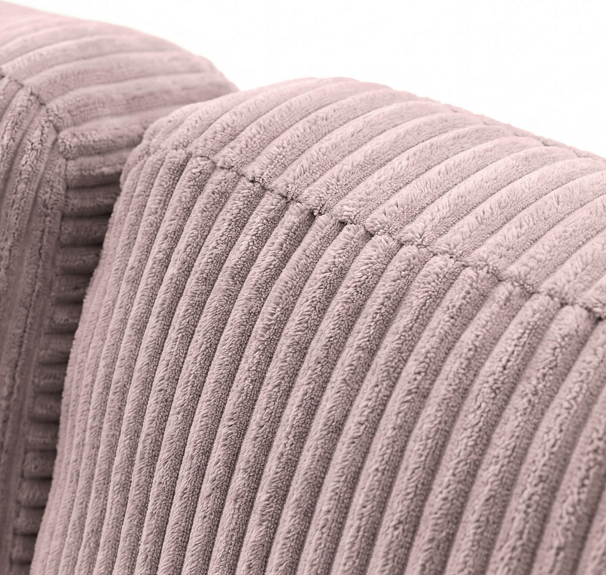 ECKSOFA Cora mit Schlaffunktion & Stauraum, Universell Rechts/Links, Rosa Cord Chenille 260/82/160 cm - Schwarz/Rosa, Kunststoff/Textil (250/160cm) - WFL GROUP