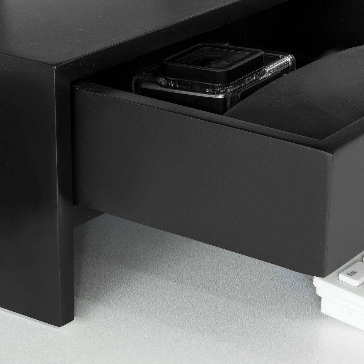 MONITORSTÄNDER Schwarz - Schwarz, Holzwerkstoff (18/47/11cm) - SoBuy