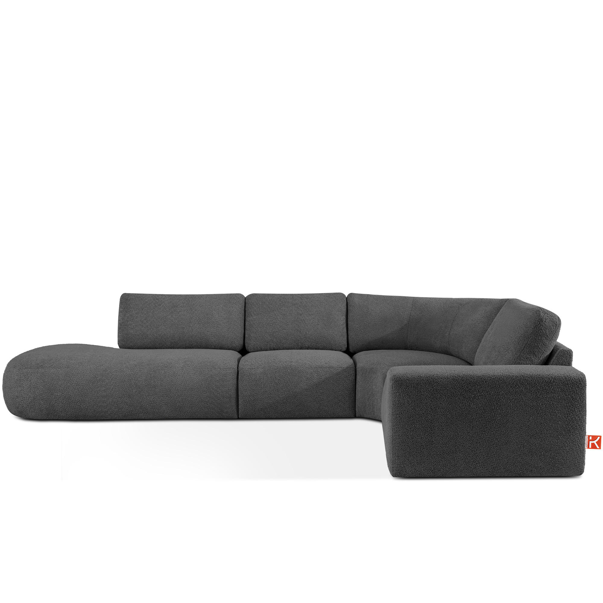 ECKSOFA LINKS ZUCCO, Graphit - Graphitfarben, Holz/Holzwerkstoff (224/373cm) - KONSIMO®