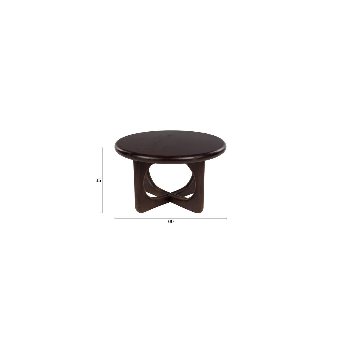 COUCHTISCH Jani Rund 60 cm Dunkelbraun - Braun, Holz (60/60/35cm) - Housecraft Living