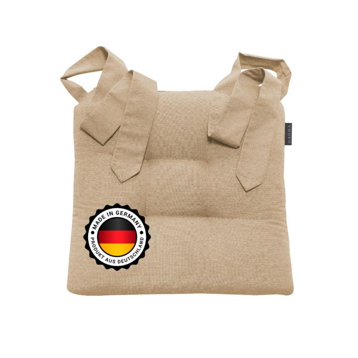 STUHLKISSEN Fino mit Schleifenband beige 4er Sete - Beige, Textil (46/42/7cm) - Magma Heimtexx