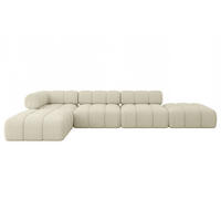 ECKSOFA modulares Sofa Kerru-L2 - 380x190x70 cm Beige Bouclé - Beige, Holzwerkstoff/Textil (380/190cm) - ALTDECOR