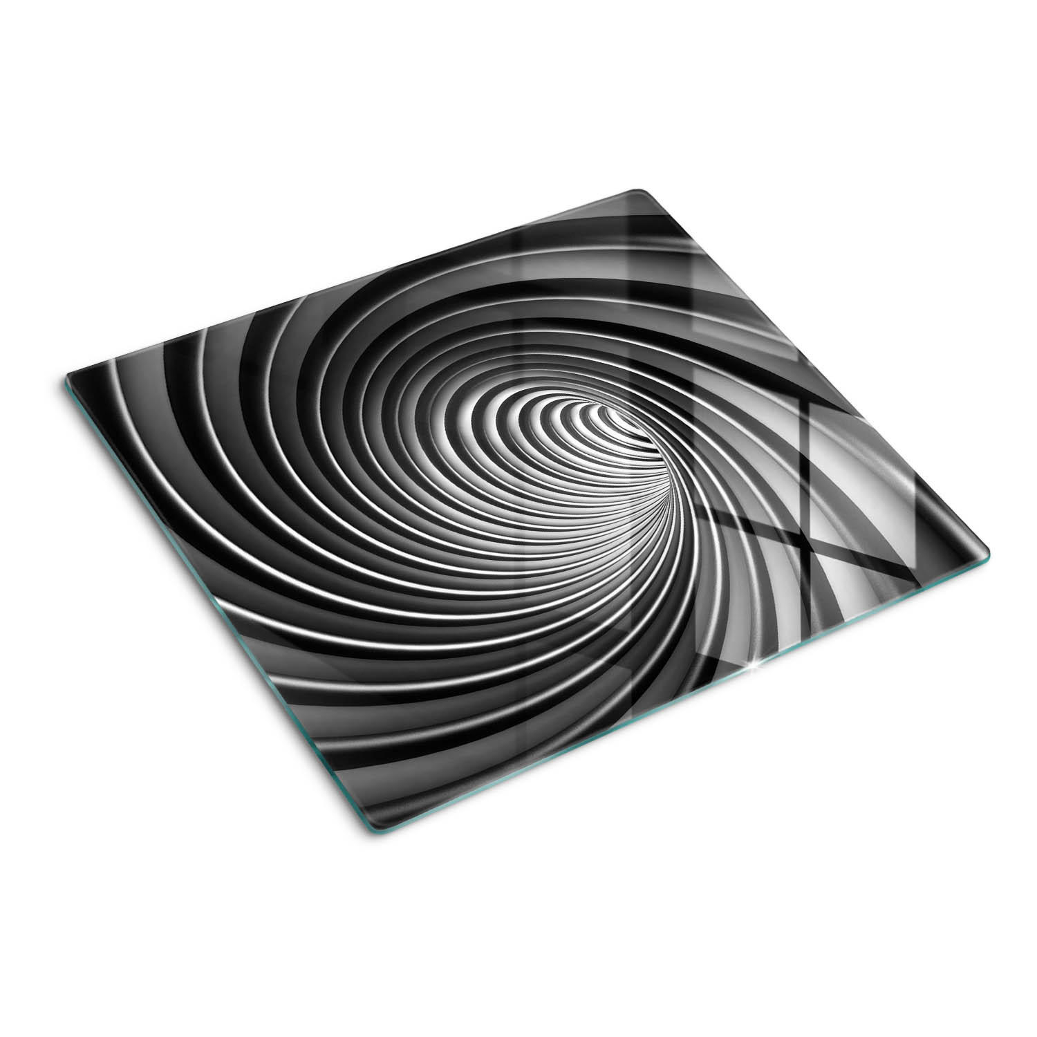 GLASPLATTE 60x52 cm Abstrakter Wirbel - Grau, Glas (60/0.4/52cm) - TULUP