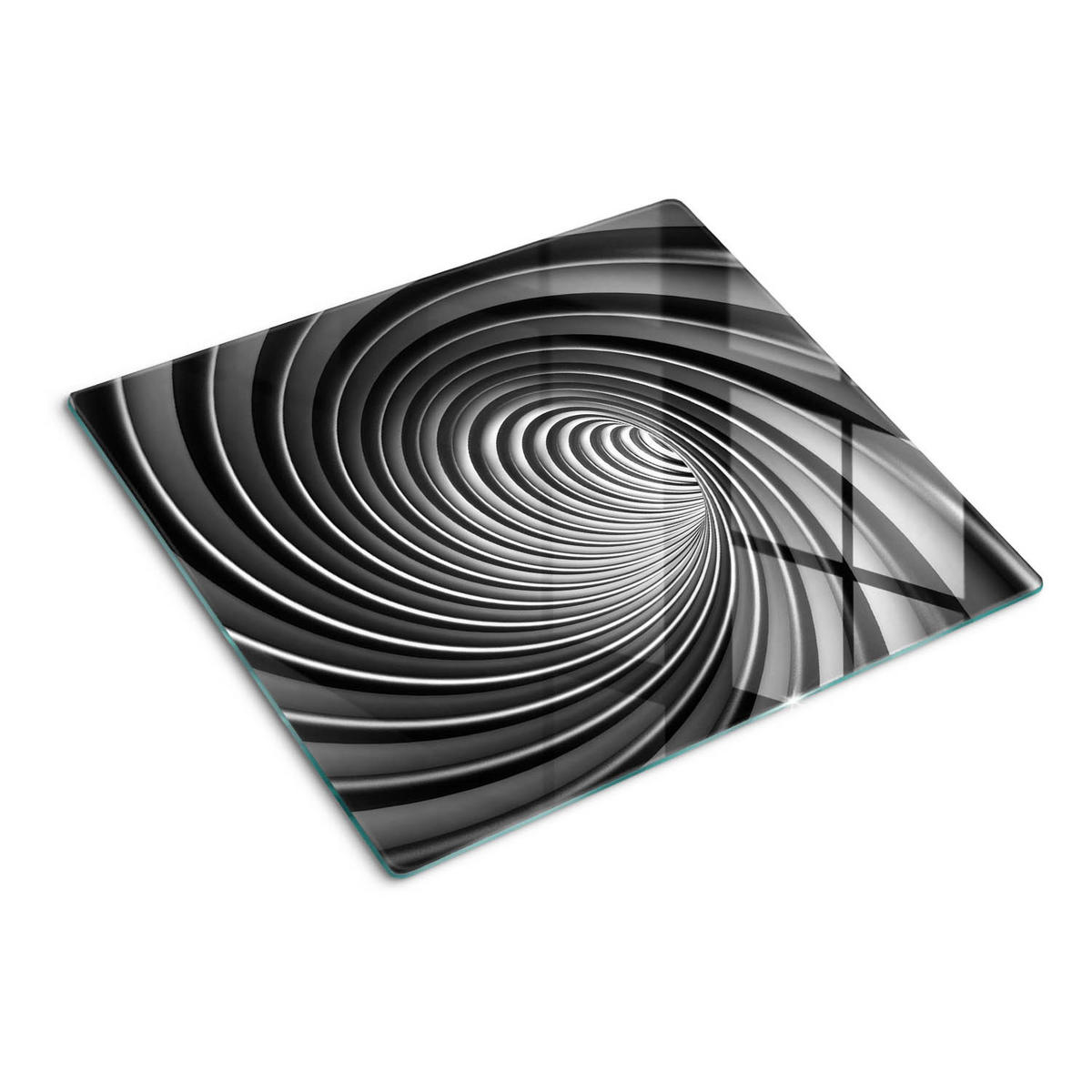 GLASPLATTE 60x52 cm Abstrakter Wirbel - Grau, Glas (60/0.4/52cm) - TULUP