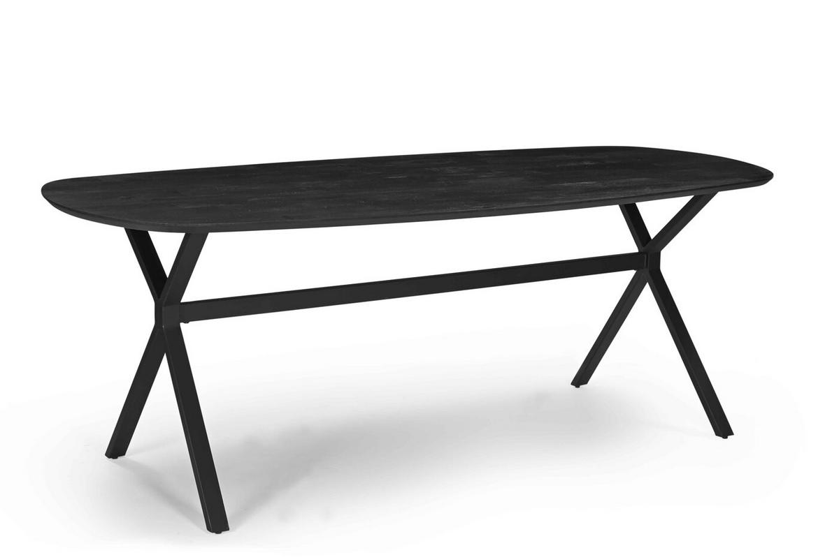 ESSTISCH oval aus Mangoholz 220cm, schwarz - Schwarz, Holz (220/100/77cm) - Giga Meubel