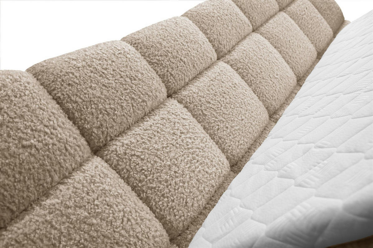 BOXBETT Nova In Rolf - Beige, Holzwerkstoff/Textil (160/200cm) - Fun Möbel