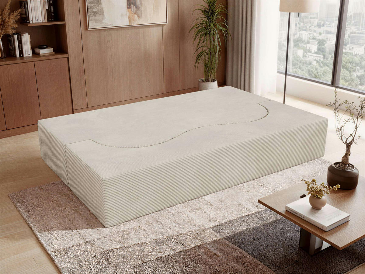 2-SITZER SOFA SANOA - Creme Cord - Creme, Textil (200/68/100cm) - MKS