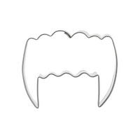 AUSSTECHFORM Vampirzähne 5,5 cm Silber - Silberfarben, Metall (4.5/1.5/5.5cm) - Orion 