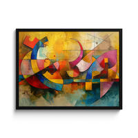 POSTER MIT RAHMEN Kunst - Abstrakt - Modern 80x60 cm - Gelb, Papier (80/60cm) - MuchoWow