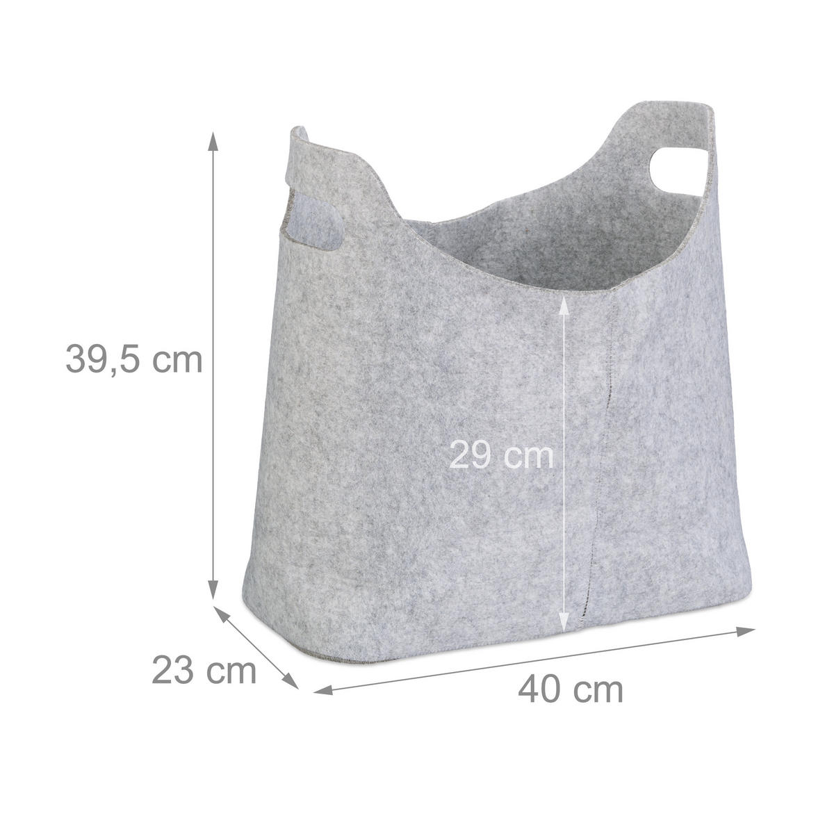 KAMINHOLZTASCHE - Grau, Textil (23/39.5/40cm) - Relaxdays