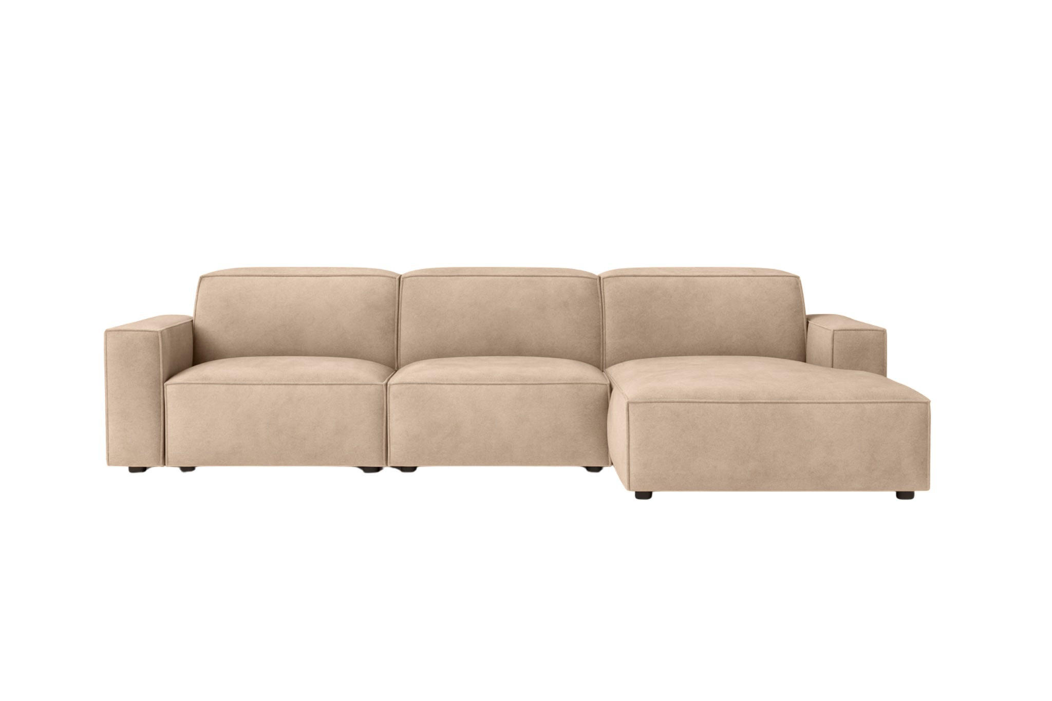 ECKSOFA Cursal L-Form, Stoff Salvador, Beige, Rechts - Beige, Holz (284/166cm) - Kaiser Möbel