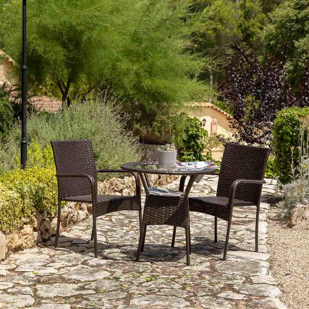 GARTEN-ESSGRUPPE, 3er-Set, braun - Braun, Naturmaterialien - Wanderlust