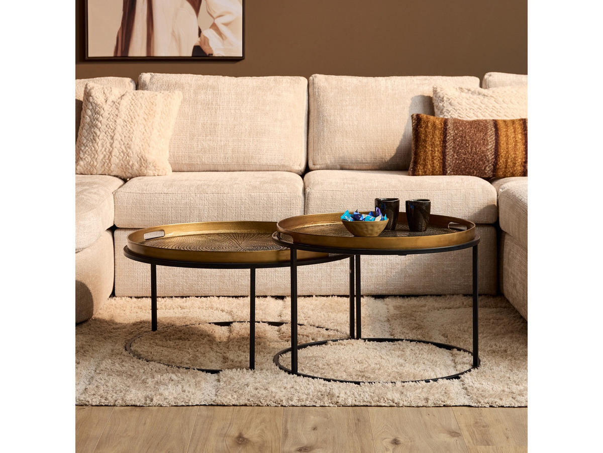 COUCHTISCH Julie Metall 70 cm / 70 cm Metalic Gold - Goldfarben, Metall (70/70/40cm)