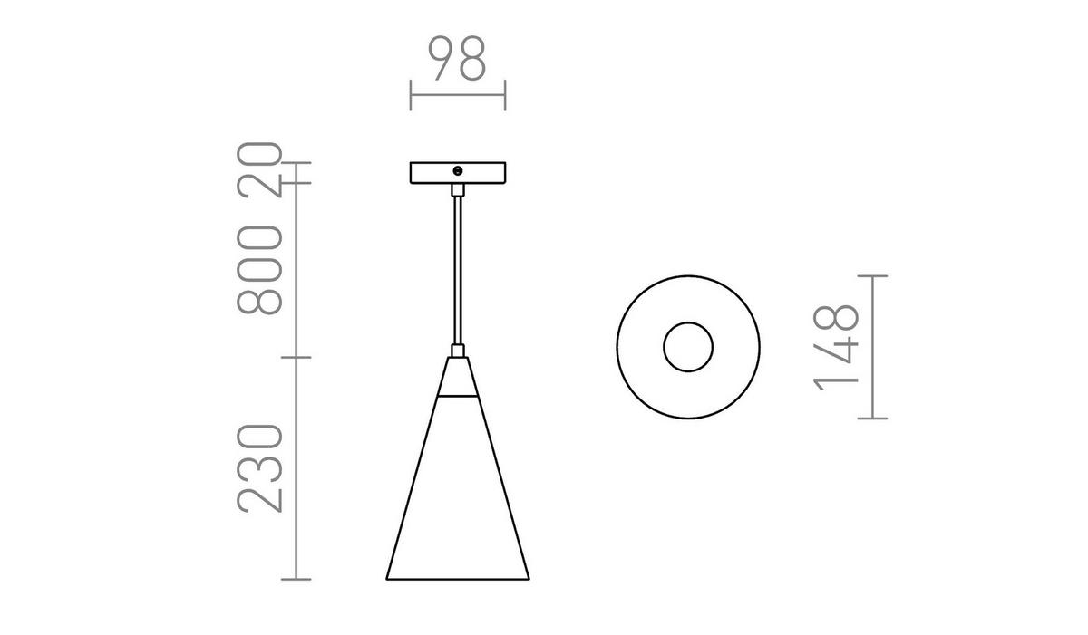 PENDELLEUCHTE HEIDI Beton/Holz 11 W - Grau, Stein (15/15/23cm)