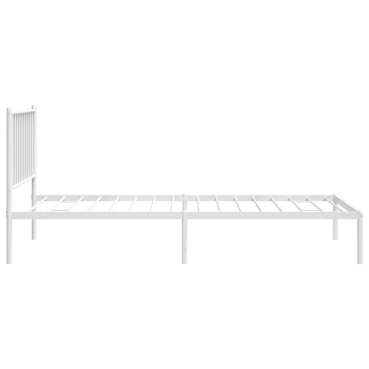 BETTGESTELL Mit Kopfteil Metall Weiss 80/200 Cm - Weiß, Metall (180/200cm) - vidaXL