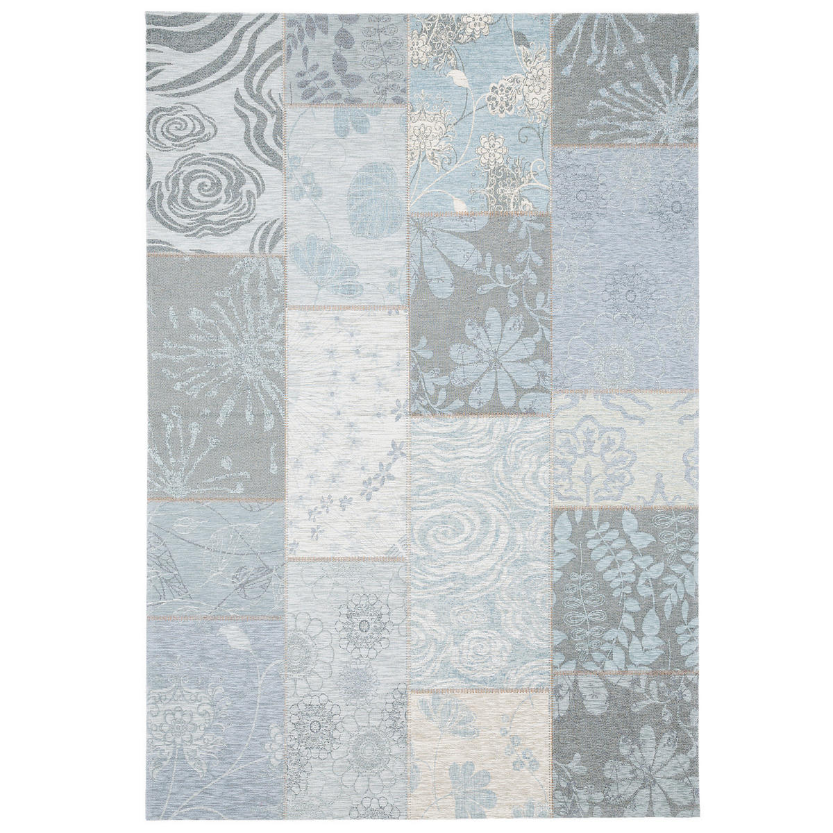 LUXUS VINTAGE DESIGNERTEPPICH PATCHWORK - Grau, Textil (60/90cm) - Pergamon