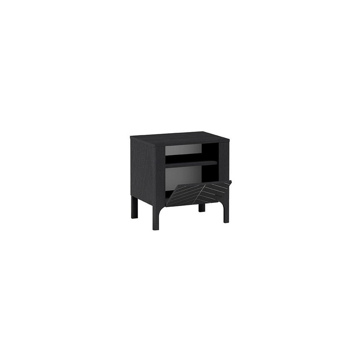 NACHTTISCH Malumi MM-10 54 x 57 x 40,5 cm Schwarz Paintflow - Schwarz, Holzwerkstoff (54/57/40.5cm) - Koseto