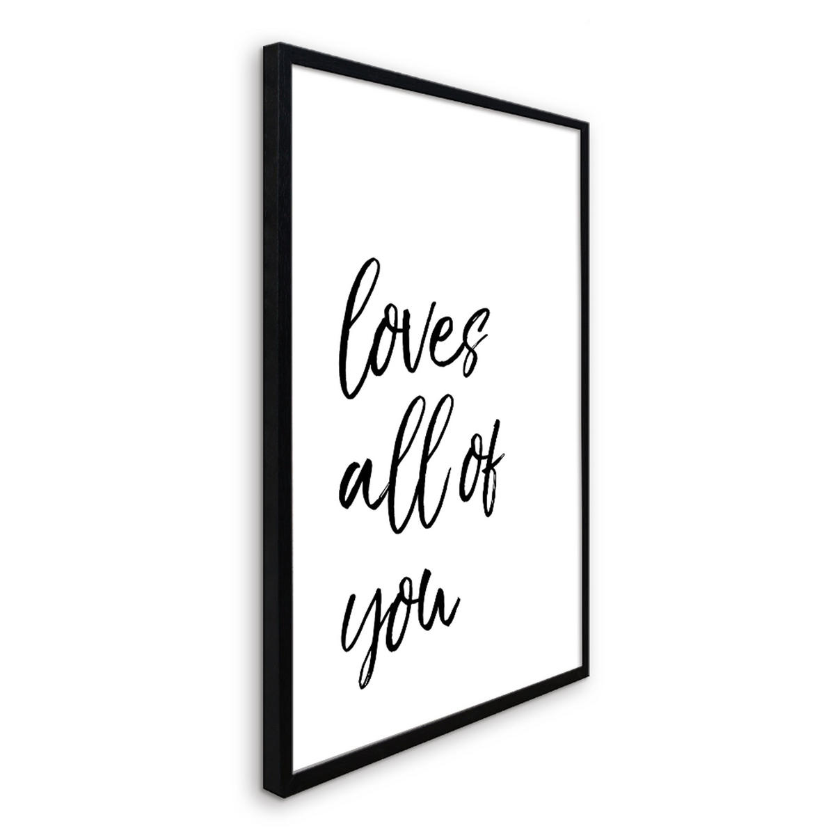BILD mit Rahmen 2er Set 51x71 cm Spruch: Liebe - Weiß, Holz (51/71cm) - artissimo