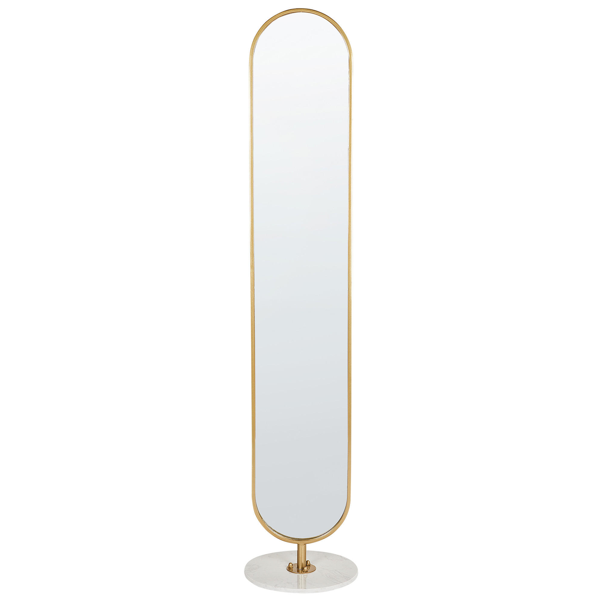 Beliani Garderobenständer Gold, Weiß 34x170x34 cm