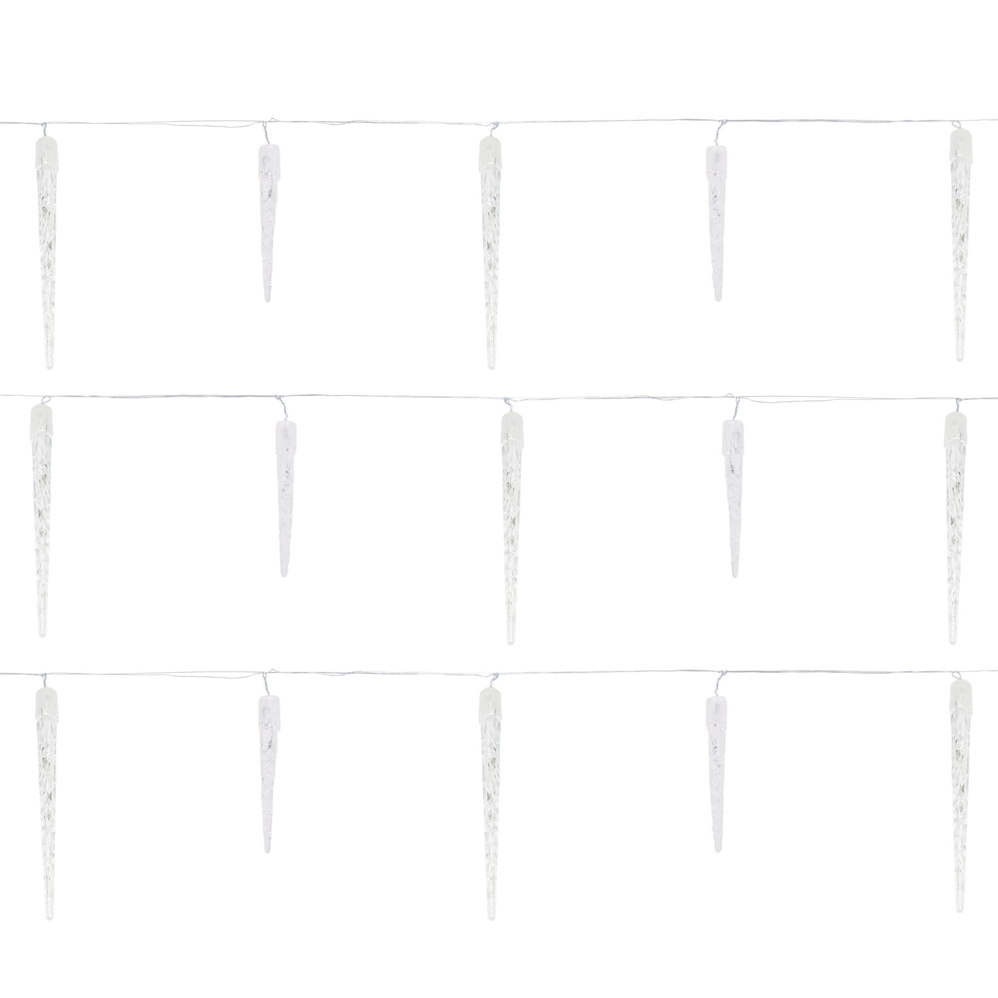 ECD-Germany SVĚTELNÝ ŘETĚZ ledové rampouchy 690 cm s 72 LED diodami studené bílé barvy