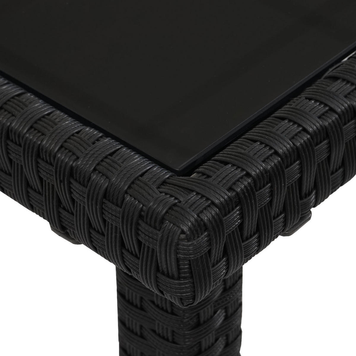 POLY-RATTAN TISCH rechteck Schwarz - Schwarz, Kunststoff (75/120/71cm) - MCW