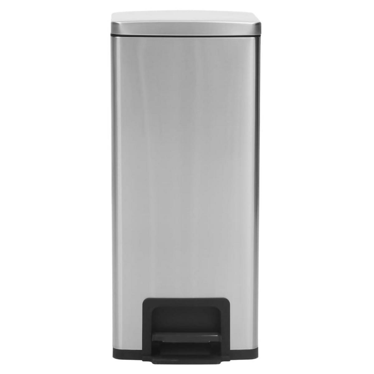 MÜLLEIMER mit Fußpedal 30L Edelstahl Silber - Silberfarben, Metall (31/71/31cm) - DELUKE