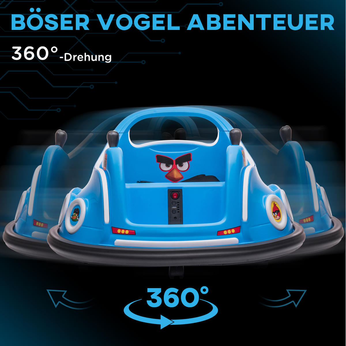 KINDER AUTOSCOOTER, Kunststoff, Metall, Blau - Blau, Kunststoff (73/73/44cm) - AIYAPLAY