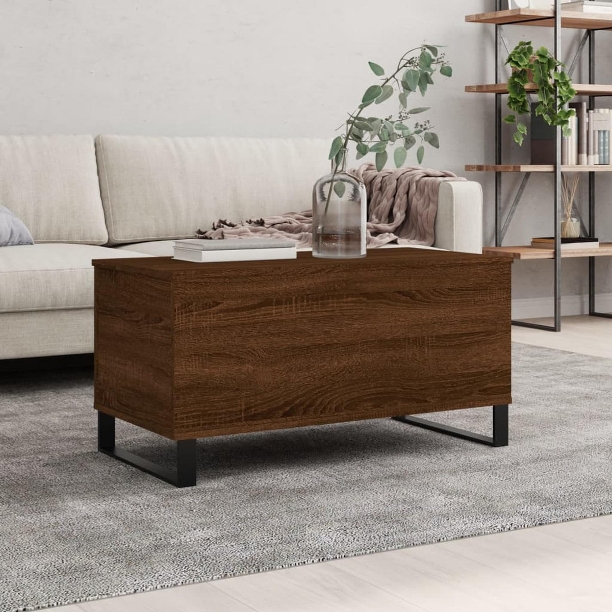 COUCHTISCH Braun Eichen-Optik 90x44,5x45 cm Holzwerkstoff - Braun, Holzwerkstoff (90/44.5/45cm) - furnicato