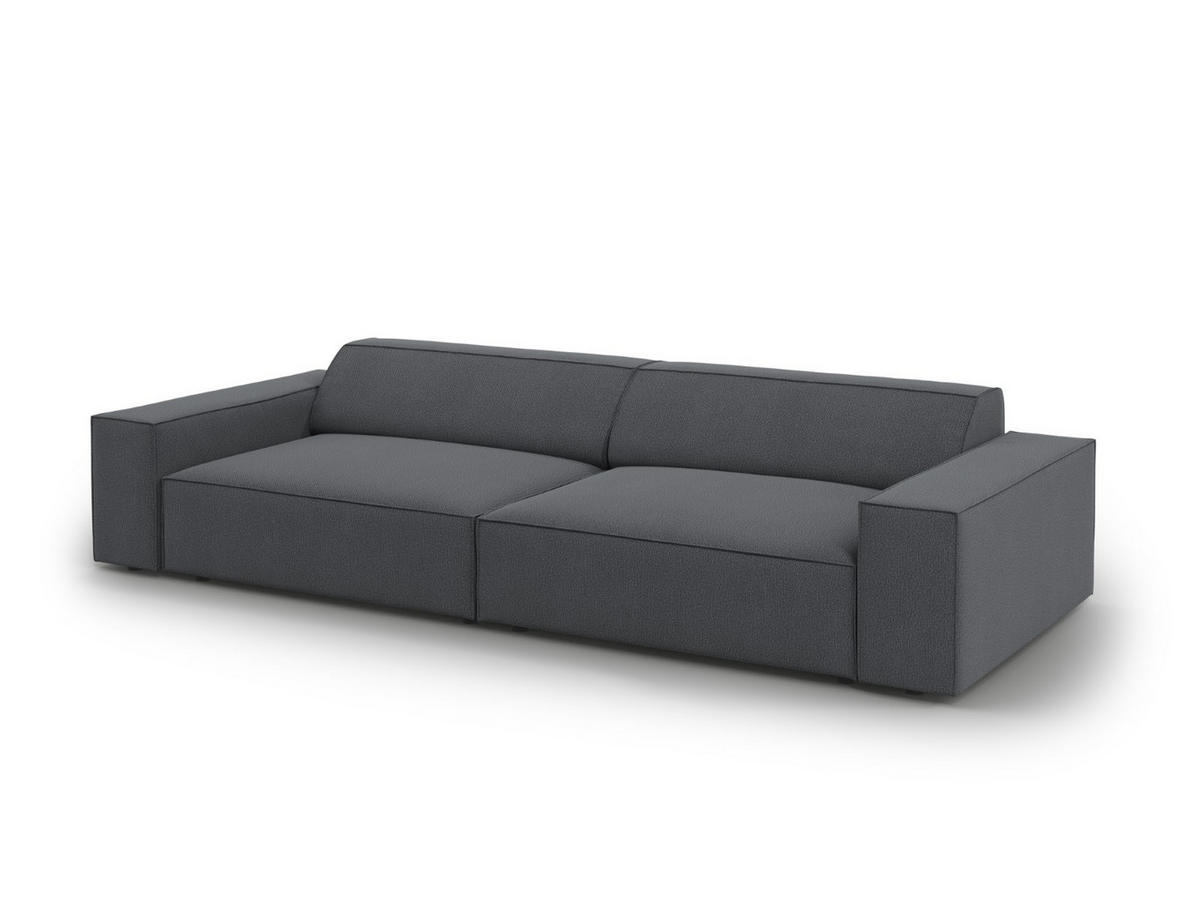 SOFA Jodie aus strukturiertem Stoff dunkelgrau 3 Sitzplätze - Dunkelgrau, Textil (102/70/204cm) - Micadoni