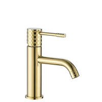 WASCHBECKENARMATUR Rea Lungo Diamond Gold - Goldfarben, Metall (4/18.5/12cm) - REA