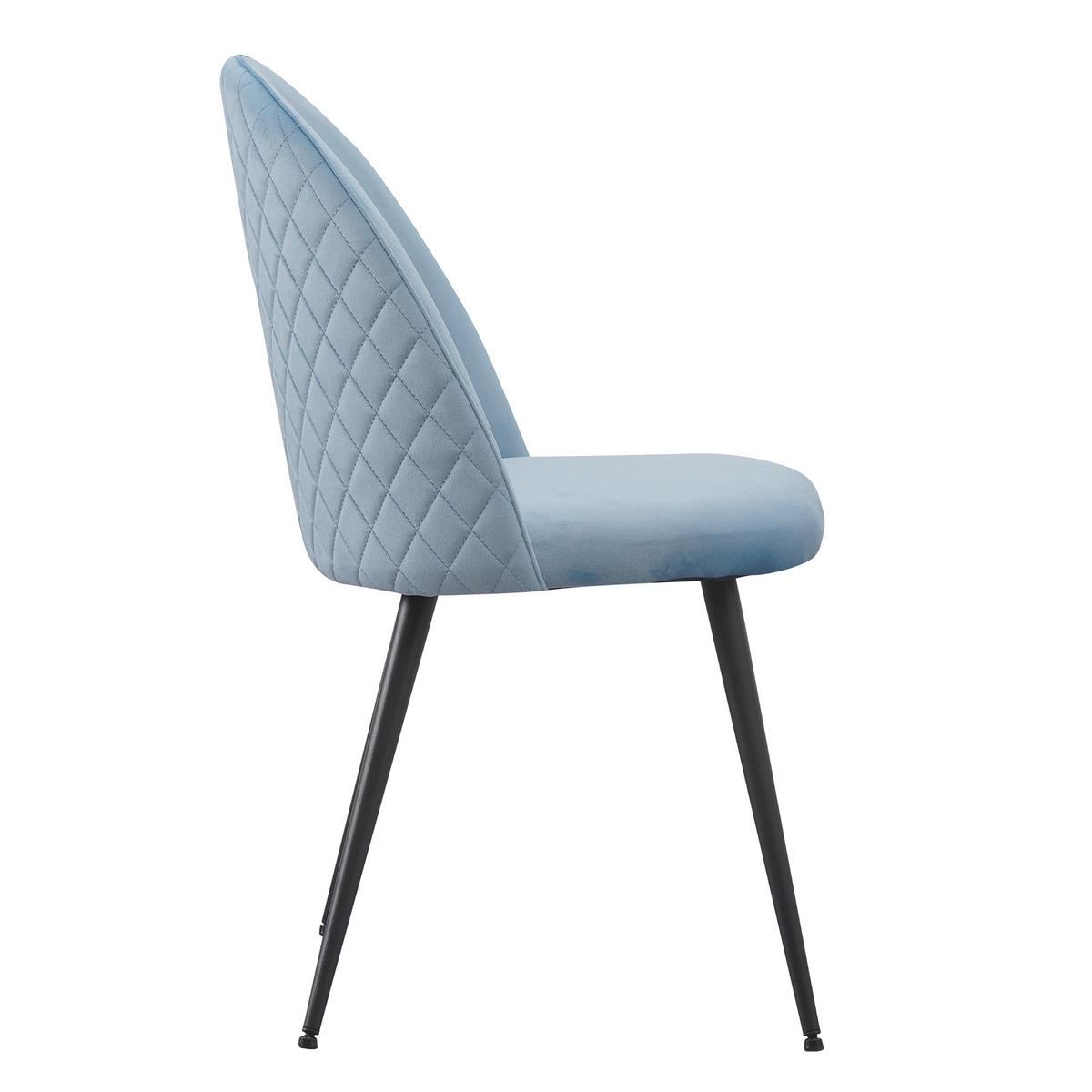 STUHL CAPO Samtbezug Metallbeine 4er Set Blau - Blau, Textil/Metall (53/84/44cm) - Albatros