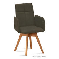 ARMLEHNSTUHL drehbar (6er-Set) Dorey 52x92x60 Eiche geölt/Khaki - Dunkelgrün/Eichefarben, Kunststoff (60/92/52cm) - 58aufmkessel