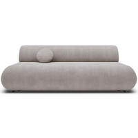 3-SITZER SCHLAFSOFA Hellgrau Chenille - Hellgrau/Schwarz, Kunststoff/Textil (214/74/100cm) - Selsey
