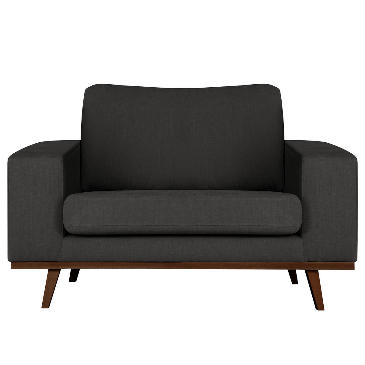 SESSEL - Anthrazit/Buchefarben, Buchenholz/Textil (122/81/88cm) - home24