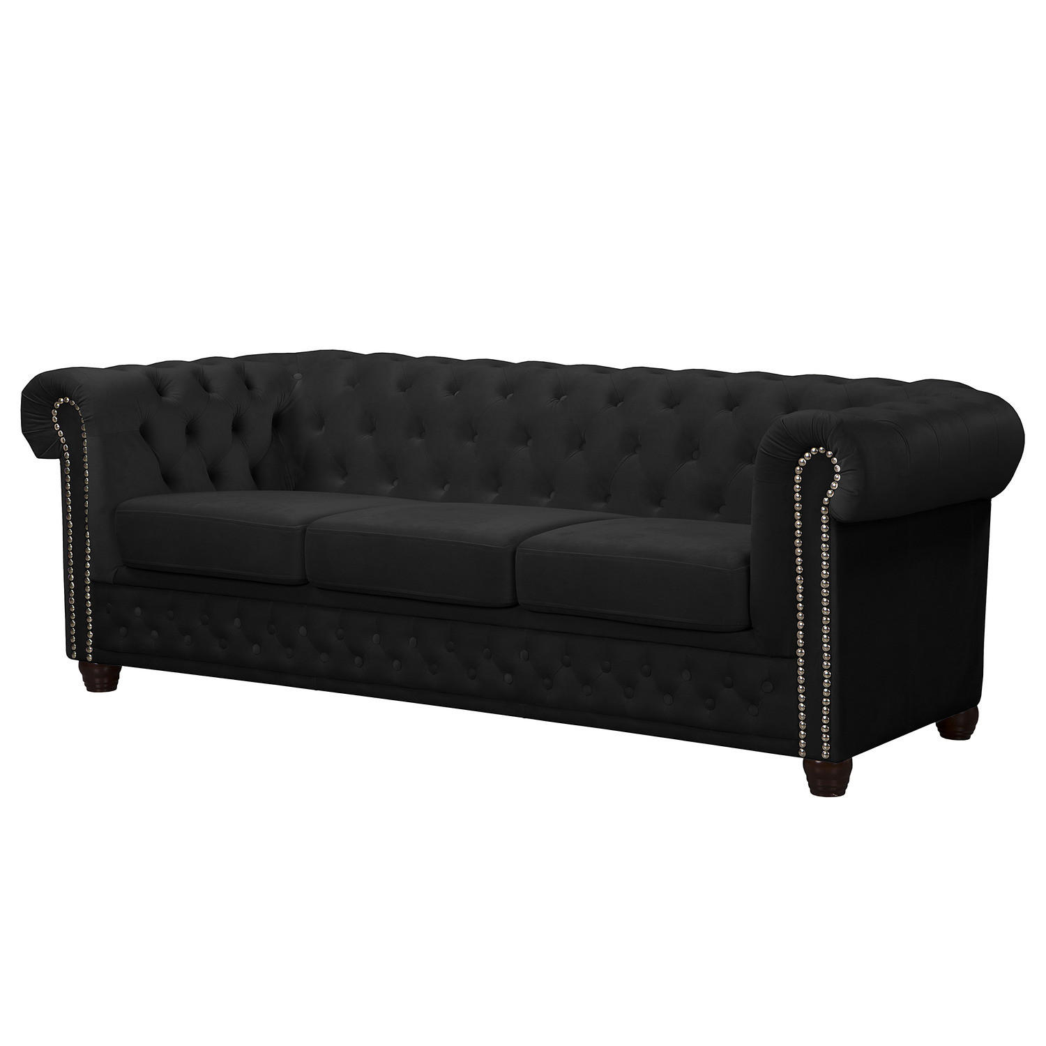 3-SITZER SOFA - Schwarz, Textil (203/72/86cm) - home24