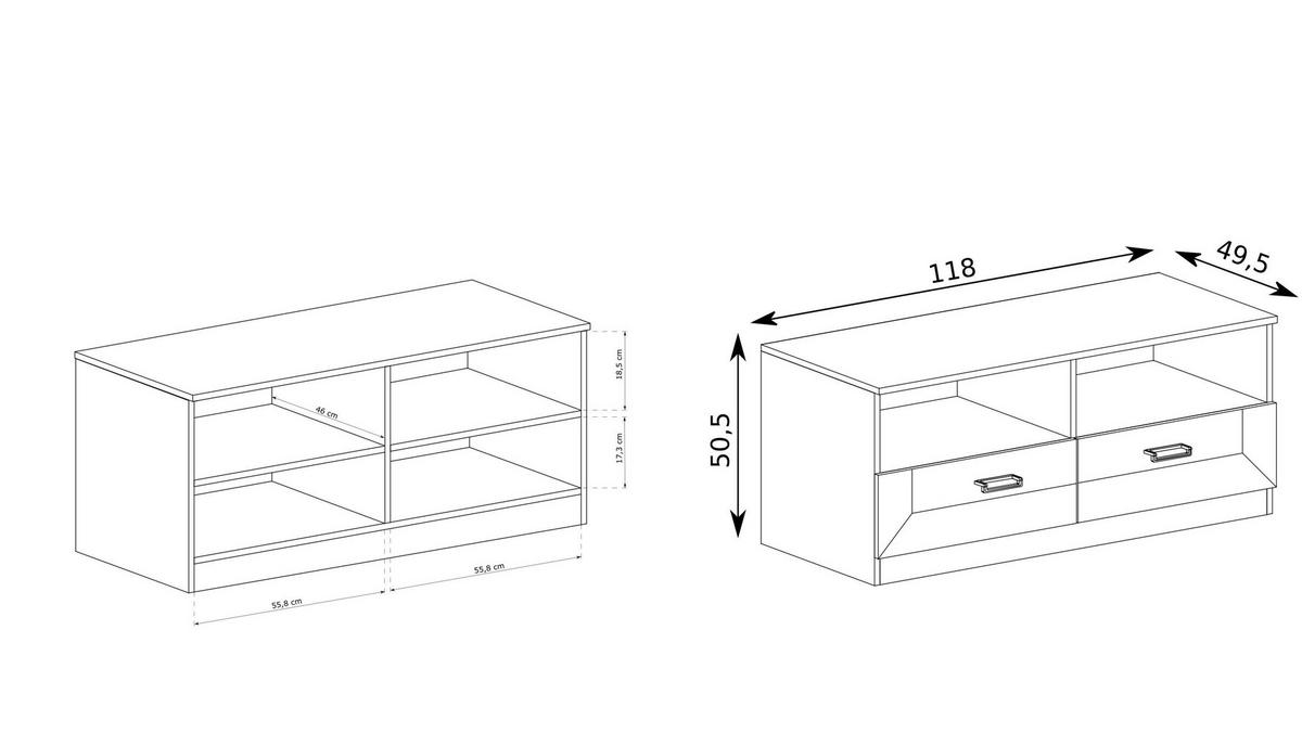 LOWBOARD UDINE 118/50/50 cm, Braun - Braun, Holzwerkstoff (118/50/50cm) - MASSENO