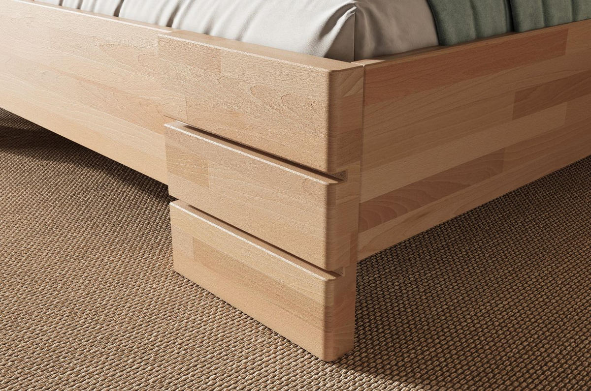 MASSIVHOLZBETT Sandema, Buche - lackiert, Naturfarben, 180x200 - Buchefarben, Holz/Buchenholz (180/200cm) - Visby