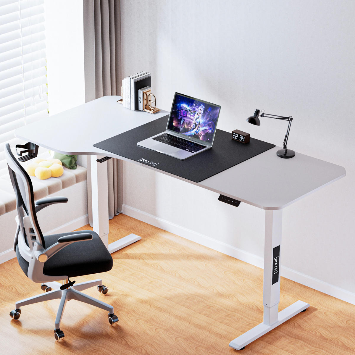 COMPUTERTISCH Stryn - Weiß, Metall (75/160/117cm) - pro.tec