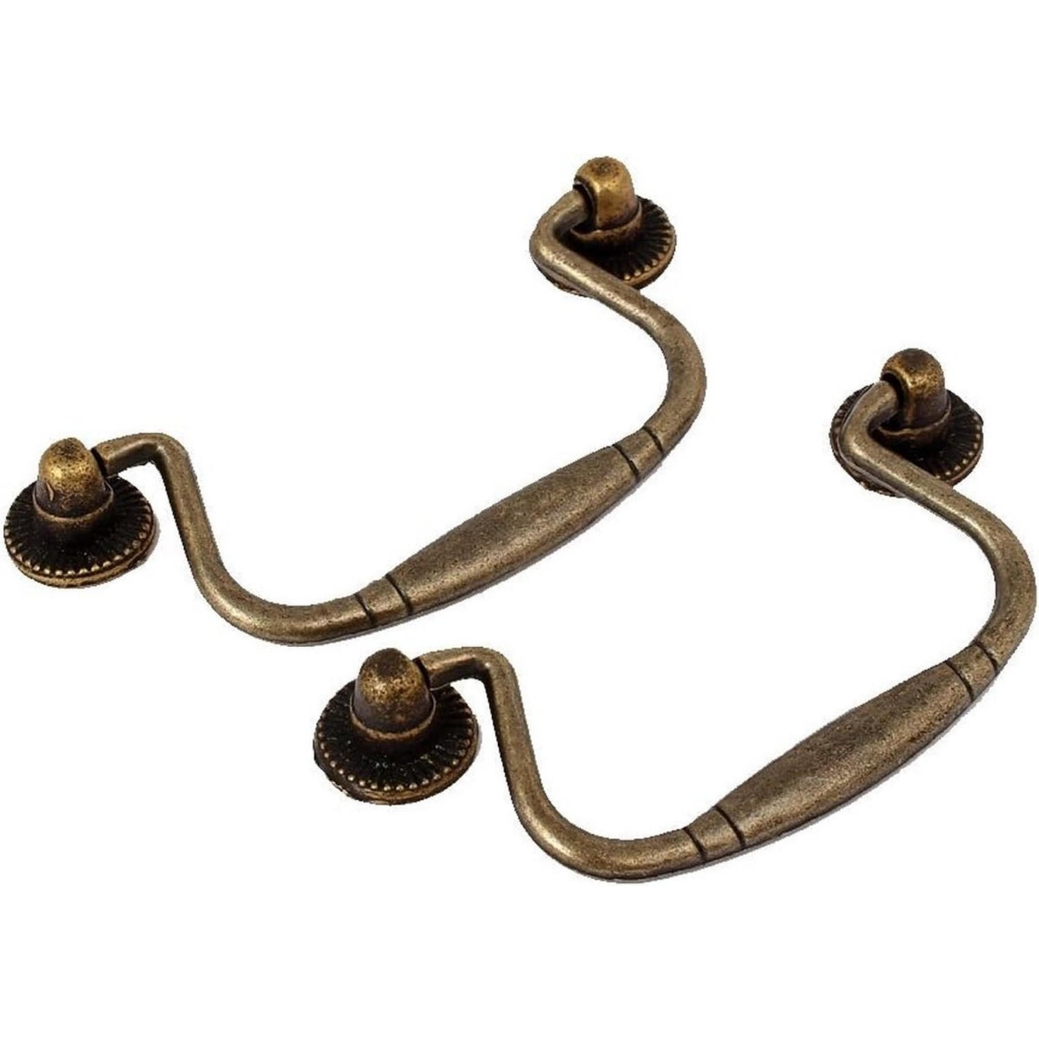 VINTAGE-GRIFF 2er-Set Bronze Zinklegierung 8,1 x 4,8 x 2 cm mit Bolzen - Bronzefarben, Metall (4.8/2/8.1cm) - MCBOSON