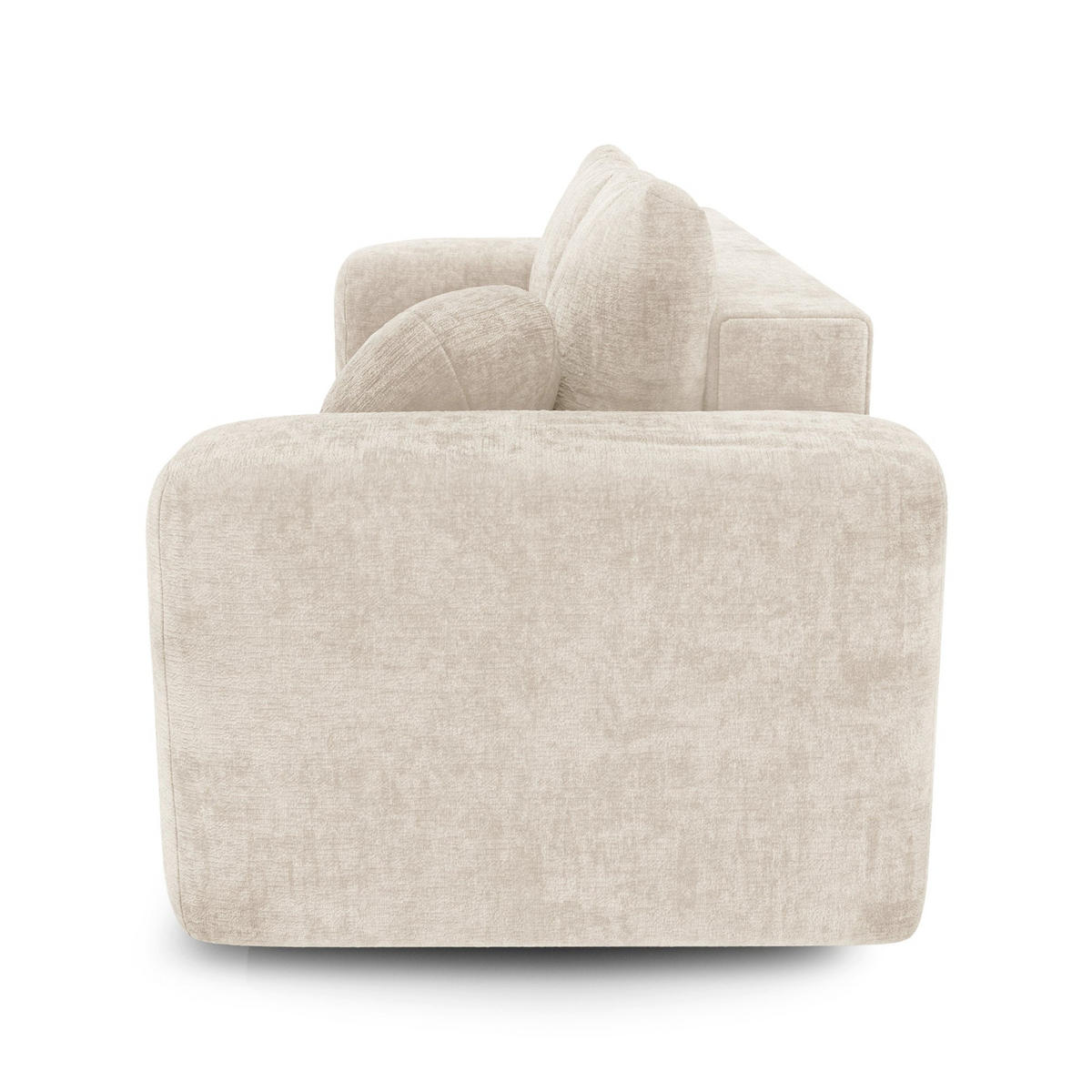 SCHLAFSOFA mit Stauraum LIOR Strukturierter Samt Creme 260cm - Creme, Textil (260/83/100cm) - Premium Interiors