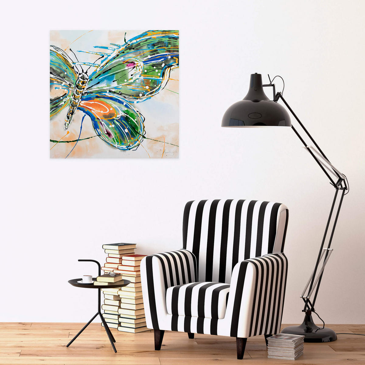 ACRYLBILD HANDGEMALT 70/70 cm - Grün, Holz/Textil (70/70cm) - KUNSTLOFT