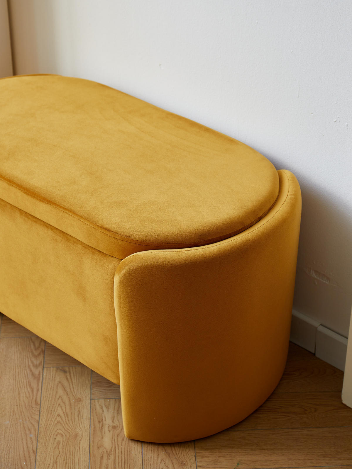 SITZBANK Samt Gelb - Gelb, Textil (88/46/45cm) - Nordlys