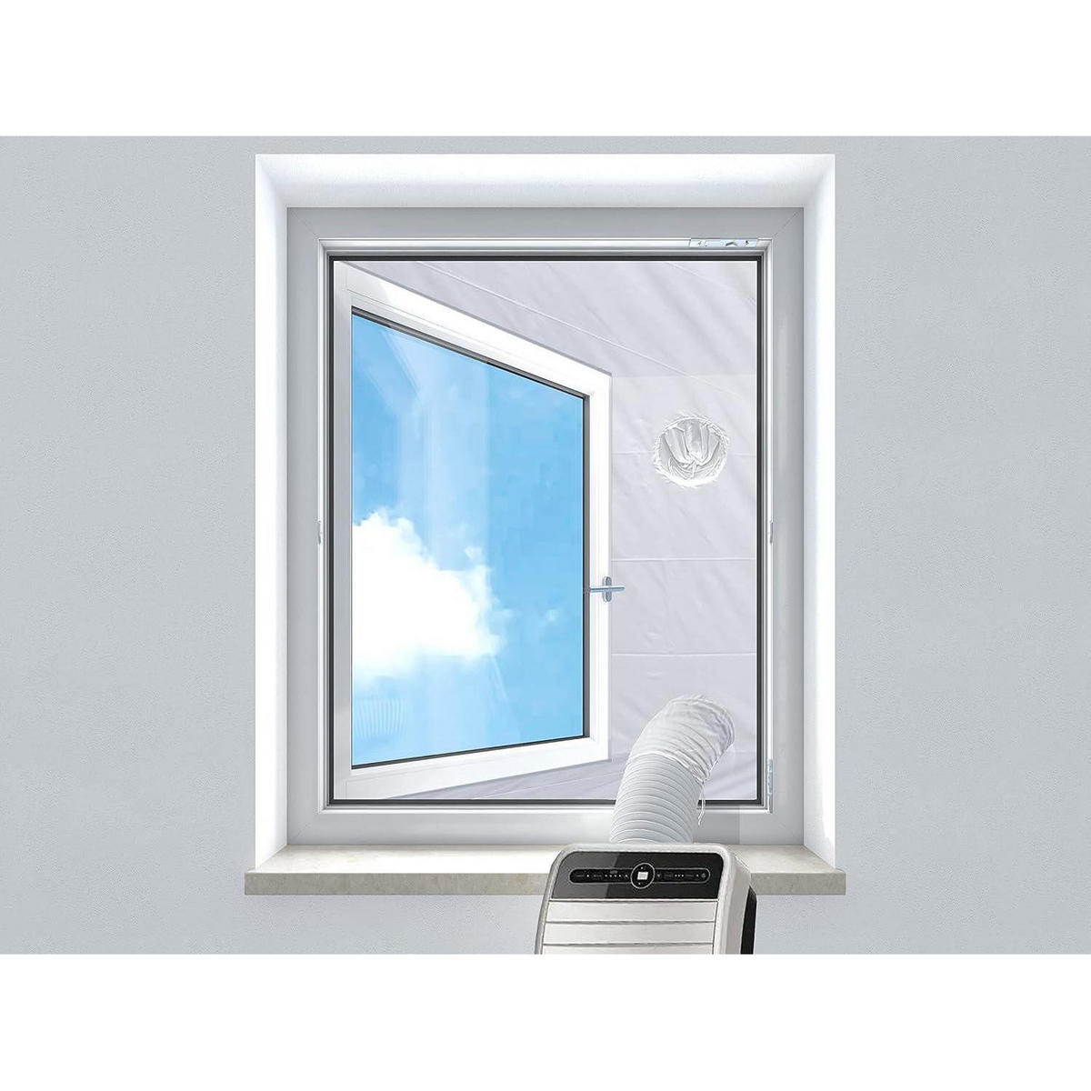 FENSTERABDICHTUNG für mobile Klimageräte 400 cm - Weiß, Textil (400/1/60cm)
