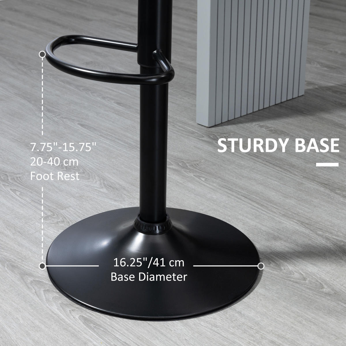 BAROVÁ ŽIDLE Umělá kůže Pěna Černá - černá, plast (55.5/110/48.5cm) - HOMCOM