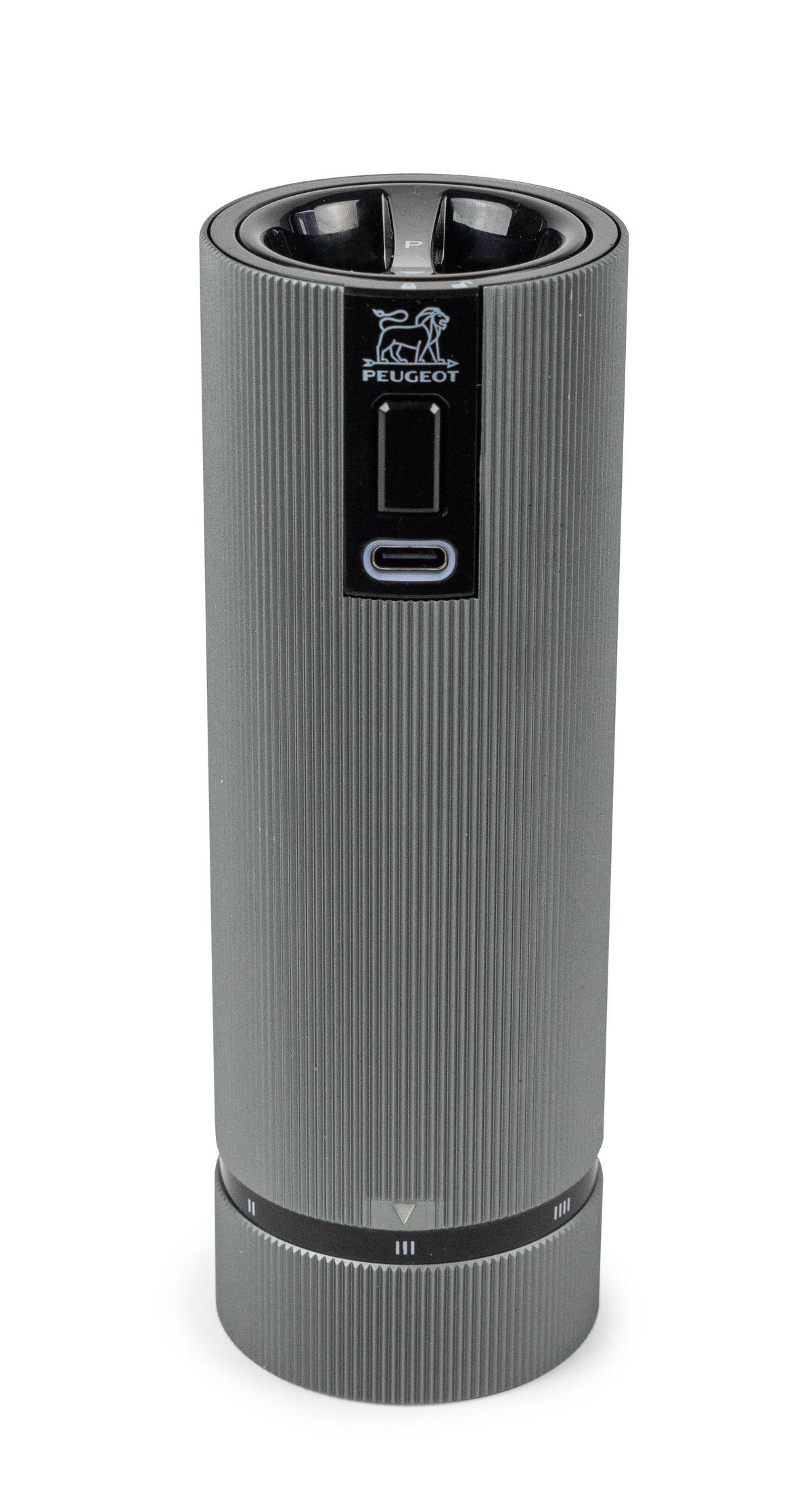 MÜHLENSET Elektrisch Line 15cm Pfeffer- & Salzmühle Aluminium Zirkonia-Mahlwerk - Grau, Metall (10.4/15/5.2cm) - PEUGEOT