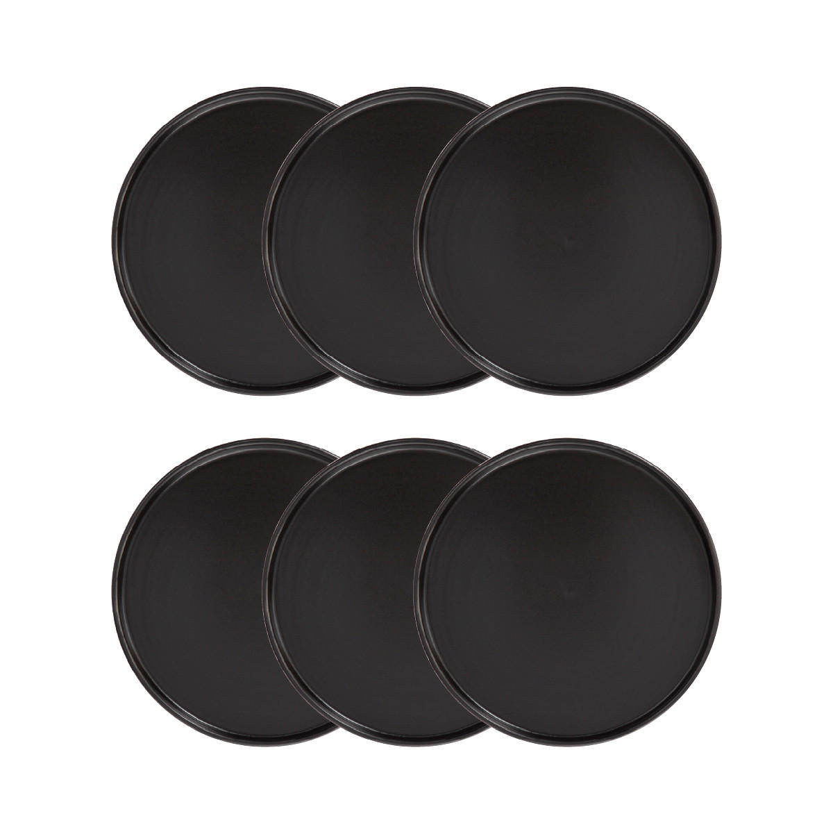 DESSERTTELLER Famelio schwarz 21 cm 6er-Set - Schwarz, Keramik (21cm) - Homla